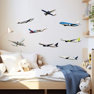 Plage Sticker décoratif, avions, trompe l'oeil, enfant, 68 cm X 48 cm