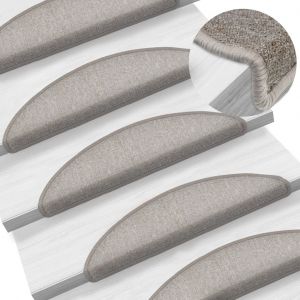 VidaXL Tapis d'escalier 10 pcs 56x20 cm Taupe