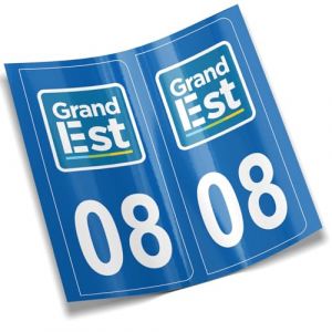 2 autocollants stickers plaque immatriculation voiture départements France