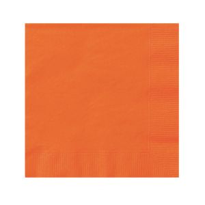 Unique Industries Inc 20 Petites serviettes en papier oranges 25 x 25 cm - Couleur Orange - Taille Taille