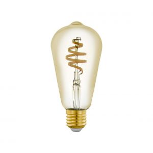 Eglo Connect 12583 Ampoule Led E27 Smart Home Vintage Ambre Spirale 5,5 W (&Eacute;quivalent &agrave; 35 W) 400 Lm Led E27 &agrave; Intensit&eacute; Variable Temp&eacute;rature de Couleur R&eacute;glable Ampoule Led St64 &Oslash; 6,4 cm