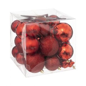 Kit 35 Pi&egrave;ces D&eacute;co de No&euml;l "Colorama" Rouge Prix