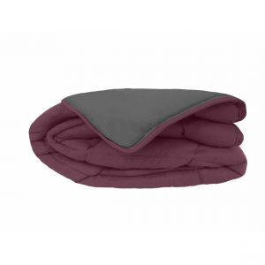 Couette chaude bicolore COCOON prune/acier
