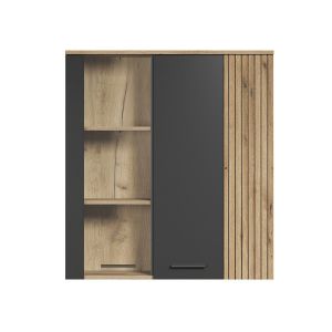 Calicosy Rangement vitré suspendu, 2 portes dont une avec verre trempé L90 cm - Esteban