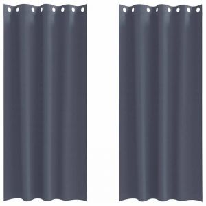 VidaXL Rideaux Avec Des Rideaux 2 Pcs Anthracite Polyester