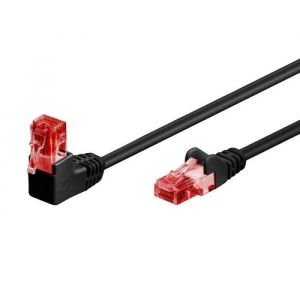 Goobay 51518 Cat 6 Câble Patch 90 degrés mâle câble réseau Ethernet Playstation Xbox Câble LAN DSL U/UTP RJ45 mâle Noir 5 m