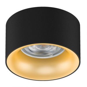 Maclean MCE457 plafonnier encastré avec douille GU5.3 MR16 pour ampoules LED & halogènes jusqu'à 35W 70x40mm spot encastrable aluminium rond (1 pièce sans ampoules, réflecteur noir/doré)