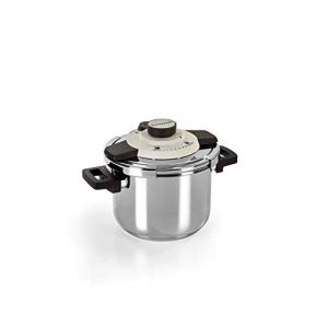 Barazzoni, Acier autocuiseur double système facile, capacité 6 l, ø 22 cm, inox 18/10, fabriqué en Italie, 6 litres