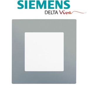 Siemens Va et Vient à Voyant Blanc Delta Viva + Plaque Silver