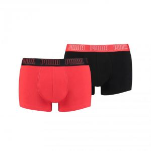 Puma Lot de 2 boxers courts Basic homme, Rouge/Noir, Taille S, Vêtements