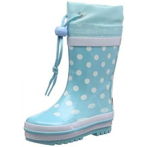 Playshoes Femme de Pluie Motif Points Bottes en Caoutchouc Naturel, Turquoise Tuerkis 15, 32.5 EU