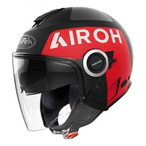 Image de Airoh Casque jet Helios Up noir/rouge mat- S