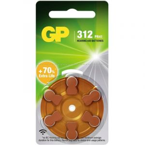 GP Batteries GP ZA312 - Batterie - appareil auditif 6 x PR41 / 312 - Zinc Air
