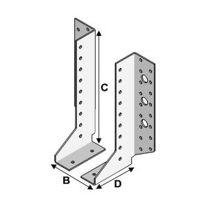 Image de Fixtout Sabot de charpente à ailes extérieures à 2 éléments (P x l x H x ép) 80 x 30 x 98 x 2,0 mm