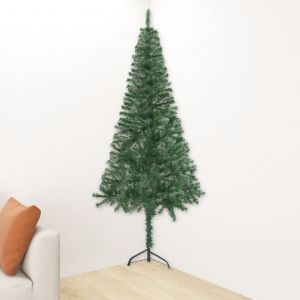 VidaXL Sapin de No&euml;l artificiel d'angle Vert 210 cm PVC
