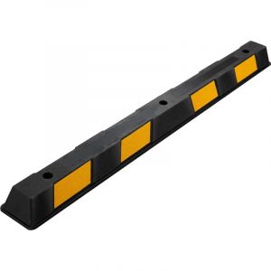 wiltec Butée de roue 165 x 16 x 10 cm – en Caoutchouc – 13,5 kg – avec Réflecteurs – Aide au stationnement Stop roues pour Parkings, Garages