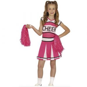 FIESTAS GUIRCA Charmant D&eacute;guisement de Pom-Pom Girl Rose - Uniforme de Pom-Pom Girl Rose - Costume Enfants - Filles &Acirc;ge 5-6 Ans