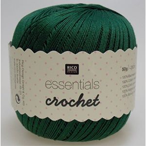 Rico Design Essentials Crochet, 100% Coton, Vert Sapin