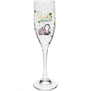 Sheepworld 47827 Flûte à champagne en verre avec inscription en allemand porte-bonheur 20 cl