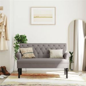 VidaXL Banc avec dossier taupe 120x62x75,5 cm tissu
