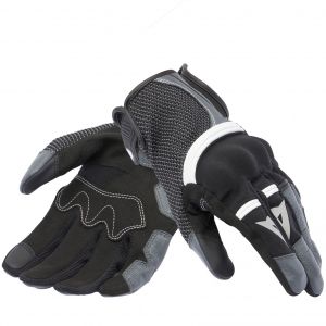 Dainese Namib Gloves, Gants de Moto Été, avec Tissu Elastique et Ventilé, Ecran Tactile, Homme, Noir/Iron Gate, S
