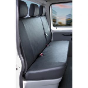 Walser Housse de siège Transporter en simili cuir pour VW T5, banquette 3 places pour véhicule à plateau