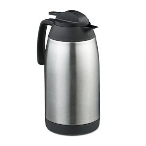 Relaxdays Carafe en Acier Inoxydable, pichet Isotherme pour thé, café, Distributeur, 2,1 litres, avec poignée, argenté