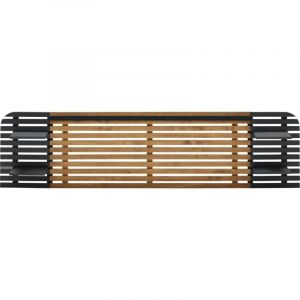 Tête de lit adulte en lattes de bois clair / noir avec chevets intégrés 240 cm - Scala