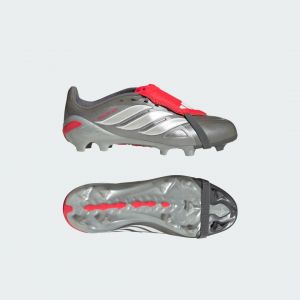 Adidas Predator League Fold-over Tongue FG Finishers Steel - Argenté/Blanc/Lucid Red Enfant - Herbe naturelle (FG), pointure 28½ - ['Argenté'] - Taille 28½