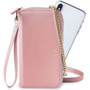 Celly Sac &agrave; fermeture &eacute;clair rose Venere pour smartphones jusqu'&agrave; 6,5"