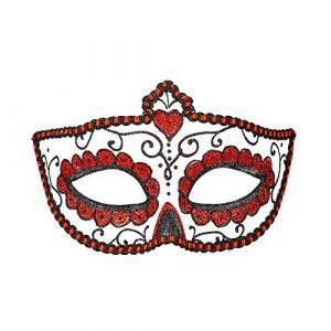 Widmann Vd-wdm03851 Masque Dia de Los Muertos, Noir/Rouge, Taille Unique