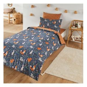 Housse de couette coton, Dans les bois Multicolore Couleur Multicolore Taille 140 x 200 cm
