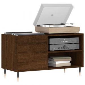 VidaXL Armoire à disques chêne marron 85x38x48 cm bois d'ingénierie