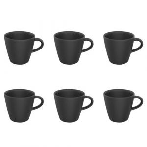 Villeroy & Boch Manufacture Rock Lot de 6 tasses à café 150 ml en porcelaine de qualité supérieure Noir