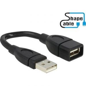 Delock 83497 - Câble de raccordement USB 2.0 type A m/f 15 cm