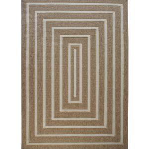 The Deco Factory Thedecofactory - jute relief rect - Tapis effet jute à motif rectangle en relief blanc 120x160