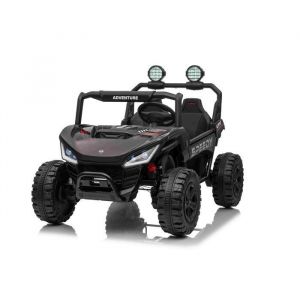 4X4 Voiture &eacute;lectrique enfants T-REX Ride 2 places 24V noir MP3/USB/AUX batterie au lithium t&eacute;l&eacute;commande 2.4 GHz phares LED