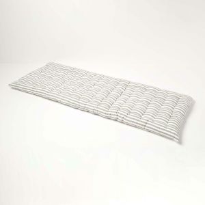 Homescapes - Coussin pour banc de jardin 3 places, Rayures grises - Gris
