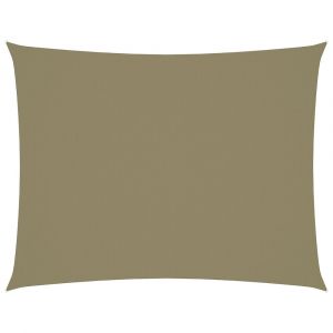 Voile toile d'ombrage parasol tissu oxford rectangulaire 2,5 x 4 m beige 02_0009564