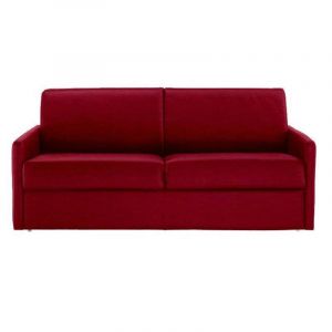 INSIDE Canapé lit 4 places SUN convertible RAPIDO 160cm, tissu tweed rouge