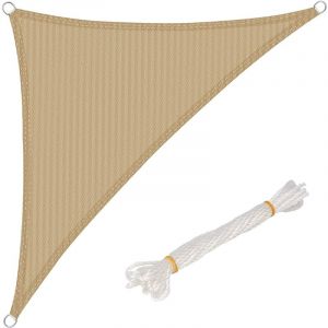 WOLTU Voile d’ombrage triangulaire en HDPE protection contre le soleil avec protection UV pour jardin ou camping 4 2x4 2x6m Sable