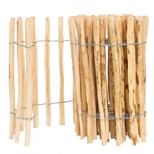 BOGATECO Clôture à Lattis Noisetier Bois | 50 cm de Hauteur et 500 cm de Long | Distance Entre Lattes 4-5 CM | Clôture de Jardin