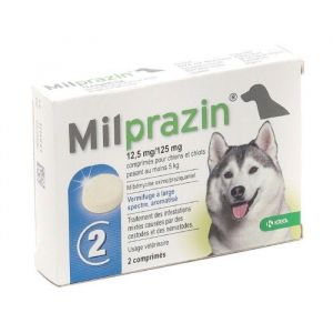 Milprazin Vermifuge 12,5 mg/125 mg Chien x 2