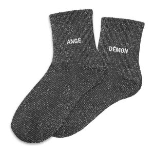Sud trading Chaussettes Paire de chaussettes Ange D&eacute;mon d&eacute;pareill&eacute;es noires