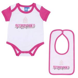 - Body Bavoir B&eacute;b&eacute; Fille Om - Collection Officielle Olympique De Marseille