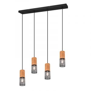 Trio Suspension Tosh LED Noir, 4 lumi&egrave;res - Vintage - Int&eacute;rieur - Tosh - D&eacute;lai de livraison moyen: 6 &agrave; 10 jours ouvr&eacute;s. Port gratuit France m&eacute;tropolitaine et Belgique d&egrave;s 100 &euro;.