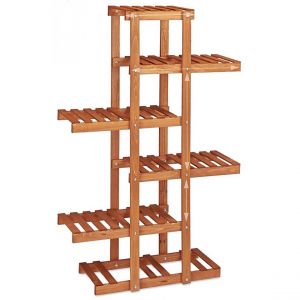 Etagère à fleurs en bois escalier pour plantes 5 niveaux marron clair 2213013/3