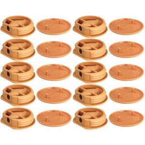 Cyclingcolors 10x Ferrure d'assemblage beige avec cache en plastique idéal caravane bateaux vans camping-cars camions aménagés Connecteur Fixation Meuble Cuisine, capuchon rond beige RAL 1011