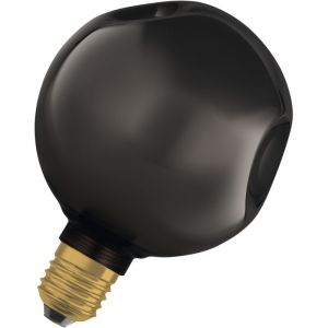Osram Lampe LED en verre Decor Flat Electro Retro Small &Oslash; 125 mm, noire, E27, 3,5 W, 300 lm, 2 700 K, blanc chaud, Electroball