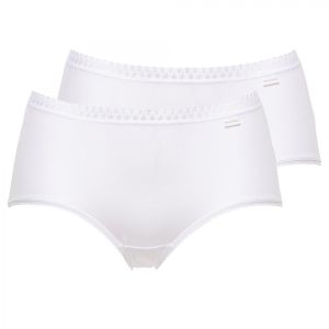 Sans Complexe Lot de 2 culottes coton bio - Blanc - Couleur Blanc - Taille 48